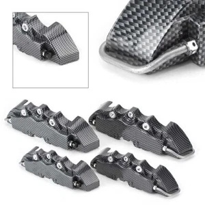 4x Kit de cubiertas de pinza de freno de disco delantera + trasera universal estilo 3D de fibra de carbono - Imagen 1 de 8