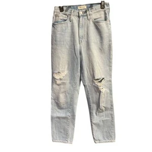 MADEWELL The Mom Jeans Distressed High Rise Straight Leg Washed Denim Gr. 27 - Bild 1 von 9