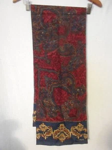 Blue Burgundy Paisley Liz Claiborne rectangle scarf - Estate Find - Picture 1 of 4