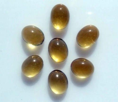 CITRINE 8 x 6 MM OVAL CUT CABOCHON 4 PIECE SET ALL NATURAL - Image 1 of 1