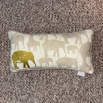 Threshold Indoor/Outdoor / Deco Throw Pillow  Metallic Gold Elephant EUC - Image 1 of 4