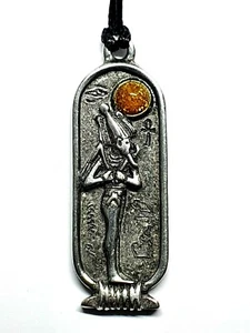 Osiris Lord of Underworld Pendant Zodiac March April Cartouche Cord Necklace - Picture 1 of 12