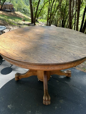 Antique Claw Foot Oak Table Cover