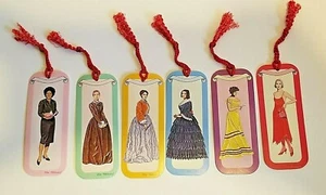 Shackman BOOKMARKS of Famous American WOMEN WRITERS Set of 6 - Secret Santa - Picture 1 of 8