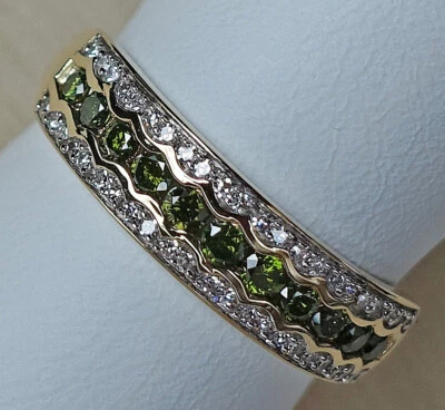 Fancy Grün Brillant Ring in aus 375 9K Gold Ring mit Brillanten Diamant ♦️♦️8917 - Bild 1 von 4