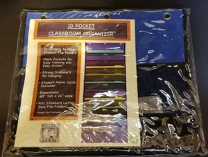 Wall File Organizer 10 Storage Pocket Classroom Office Folder Hanging Holder - Picture 1 of 4