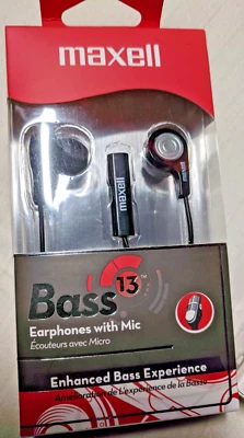 Auriculares bajos Maxell B-13 con micrófono cable negro 52" 199621 Foto 1 de 4