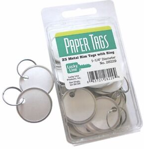 Paper Metal Rimmed Paper Tags Pack Of 25 , Ideal For Craft, Weddings, Label’s