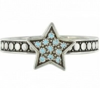 NWT Brighton STAR STRUCK Blue Crystal Star Stack Ring Size 6 - Image 1 of 4