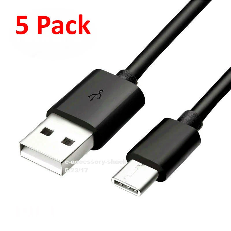 5x Black Type C Rapid Charge Cable USB-C Fast Power Sync Charging Cord Charger - Image 1 of 2