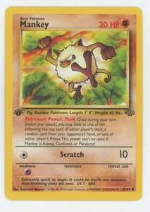 Mankey 55/64 1st Edition NM LP MP HP DMG Common Jungle Set Pokemon 1999 Card - Picture 1 of 7