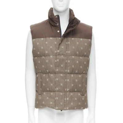 FENDI script FF Zucca monogram jacquard cotton down puffer vest jacket EU46 - Image 1 of 4