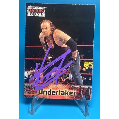 UNDERTAKER Autograph 2001 Fleer WWF Raw is War Zone #63 Wrestling WWE HOF w/ coa - Image 1 of 2