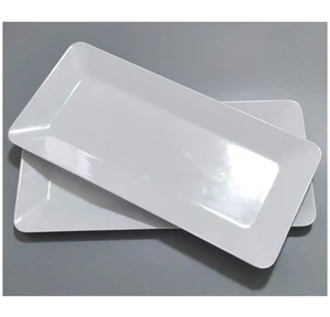 17-inches Melamine Serving Platters/Rectangular Trays for Party Set of 2 White - Picture 1 of 4
