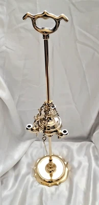 Lampe à Huile Florentine en Laiton poli  à 3 Flammes. - Photo 1/4