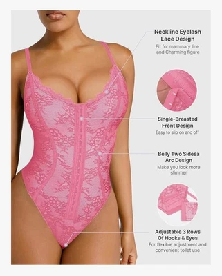 SHAPELLX Lace Bodysuit for Women Tummy Control Shapewear Body Suits One Piece -S - Изображение 1 из 4