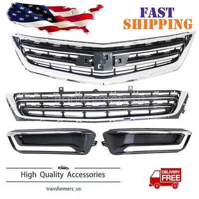 Fits Chevrolet Impala 2014-2020 Front Upper Lower Bumper Grille w/Fog light Cove - Imagem 1 de 4