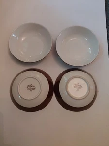 4 Vintage Mikasa Mediterrania Blütenblätter 4997 Espresso braun Suppe/Müslischale 6. 3/4"  - Bild 1 von 8