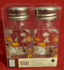 BOOS & BONES Halloween Salz und Pfefferstreuer 2tlg Glas Salz & Pfefferstreuer Set - Bild 1 von 5