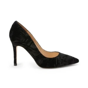 L’agence Eloise Black Crushed Velvet Pumps Size 39.5 NEW NIB - Picture 1 of 8