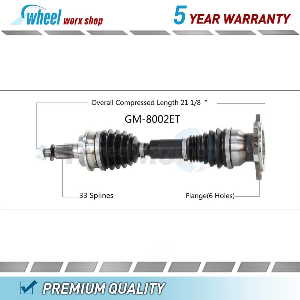 Front Left CV Axle Shaft for Chevrolet K2500 5.0L 1988 1989 1990-1995 1997 1998 - Image 1 of 1