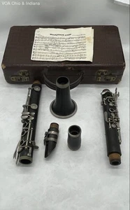 Vintage The Cundy Bettoney Co. Three Star Clarinet w/ Sheet Music & Case - Picture 1 of 12