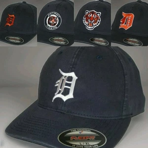 Detroit Tigers "FLEX FIT" CAP ⚾HAT ⚾CLASSIC MLB PATCH/LOGO ⚾3 SIZES 7 STYLES⚾NEW - Picture 1 of 15