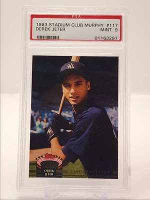 Derek Jeter 1993 Topps Stadium Club Murphy Rookie como nuevo RC PSA 9 Q5775 Foto 1 de 2