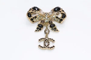 CHANEL CC 2003 Maison Gripoix Bow Crystal Brooch - Picture 1 of 6
