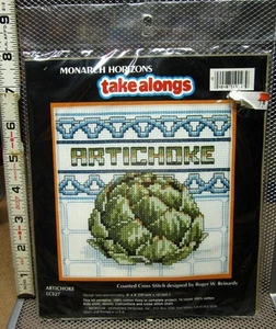 ARTICHOKE stitchery kit Monarch Horizons 5” x 5” kitchen craft NWT 1993 - Picture 1 of 2