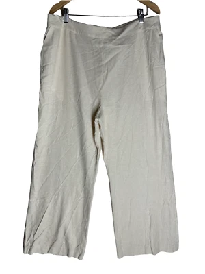 Nuevo con etiquetas Pantalones Alex Marie Amara Rayas Verano Flor Pierna Ancha Mezcla de Lino XXL Foto 1 de 4