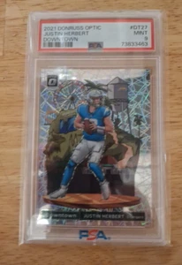 2021 Panini Donruss Optic - Downtown #DT-27 Justin Herbert PSA 9 - Picture 1 of 7