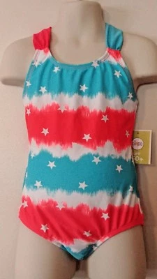 Rojo Blanco Azul Circo Niñas Traje de baño de una pieza Traje de baño UPF 50+ XS (4/5) Foto 1 de 2