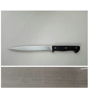 Vtg Gerber Balance Plus 1406 carving slicing Knife High Carbon SS  8" Made USA - Picture 1 of 9