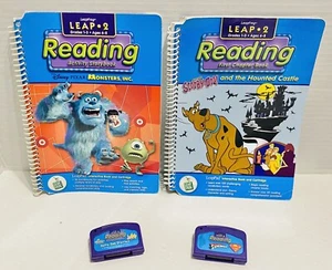 LeapFrog Pad 2 Cartridges Reading SpongeBob/Superman Books Scooby Doo/Monsters - Picture 1 of 3