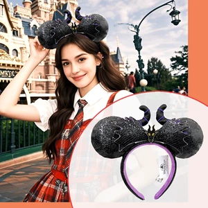 Maleficent Dragon Black Fan Event Sleeping Beauty Minnie Ears Disney* Headband - Picture 1 of 8