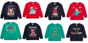 Girls Boys Christmas Jumpers For Kids 100% Cotton Sweater Novelty Xmas Tops      - Picture 1 of 31