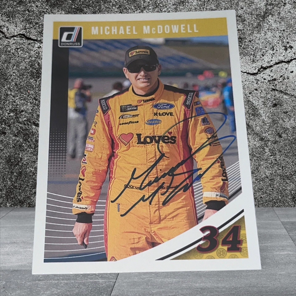 Michael McDowell DAYTONA 500 WINNER 2019 DONRUSS RACING #45 autographed card - Image 1 of 1