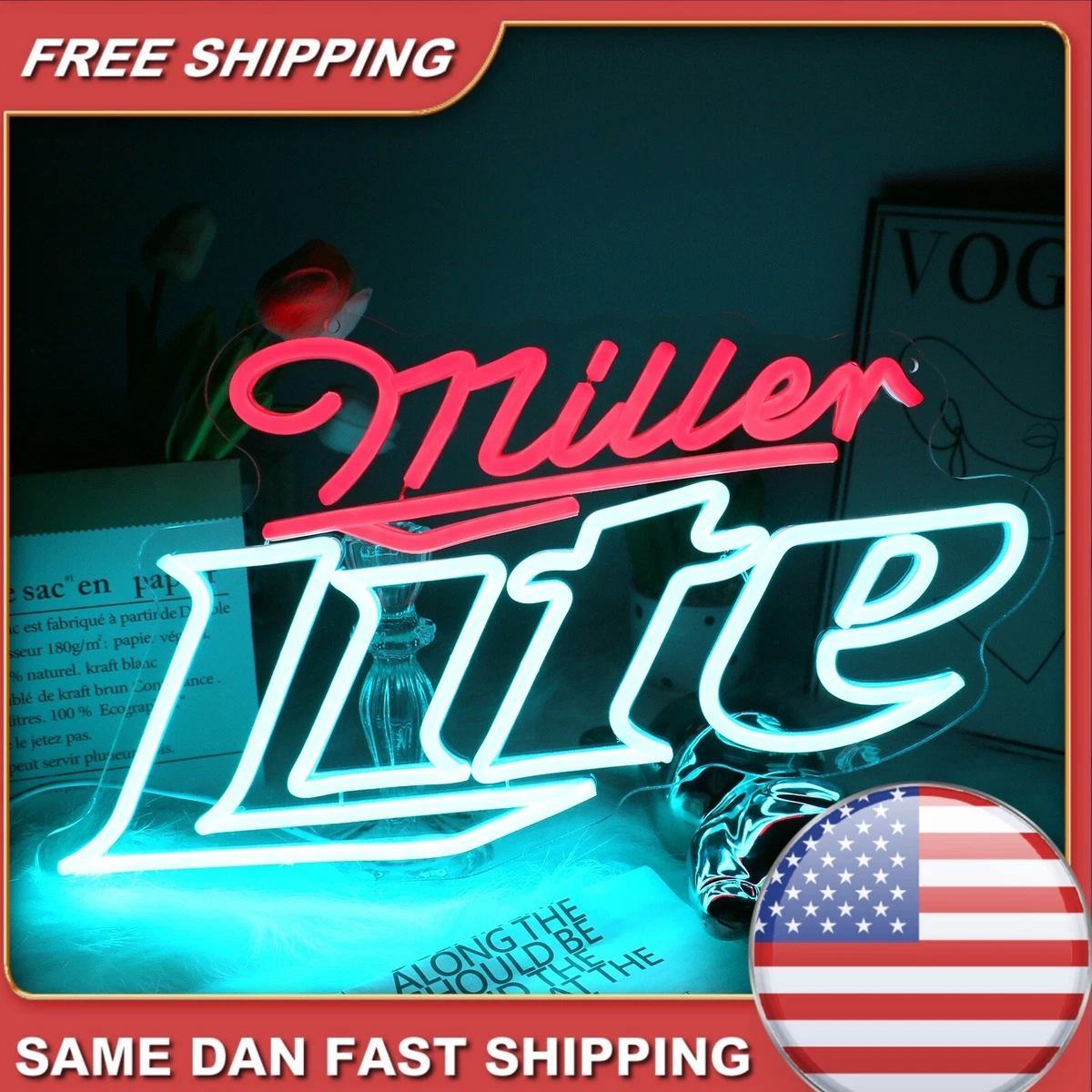 80's ヴィンテージ Miller Lite Beer ライトサイン 看板 VINTAGE