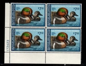 ALLY'S STAMPS #RW46 1979 Plate# Block - US Federal Duck Stamp - Mint OG  [W-33b]