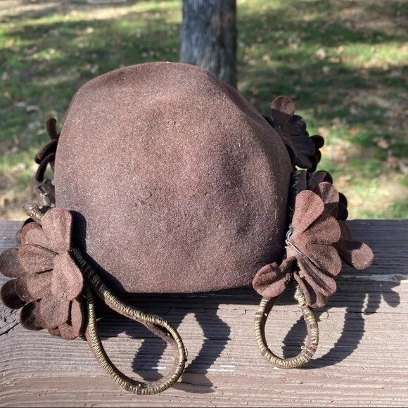 Gorra vintage de 1900 New York Dark Academia marrón floral Foto 1 de 4