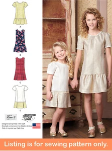 PATRÓN DE COSTURA - Coser Ropa Niña - Vestido Formal Niña Flor Pascua Adolescente - 8183 - Imagen 1 de 3