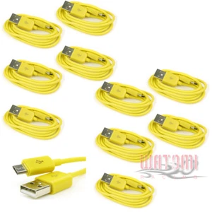 10X 6FT MICRO USB DATA SYNC CHARGER CABLE YELLOW NOKIA LUMIA 1020 LG OPTIMUS G2 - Picture 1 of 1
