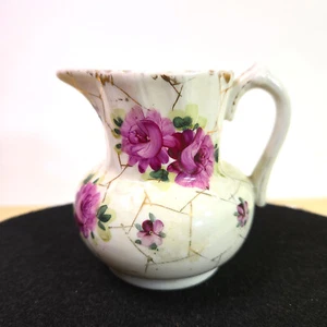 Mini jarra de café y té de filigrana dorada y rosa - Imagen 1 de 4