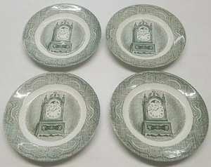 ALTER Kuriositätenladen Brot & Butter TELLER Schale UHR Motiv SCHARNIERE Design 4 Stück - Bild 1 von 5