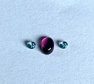 Andy's Gem Garage Sale - Oval Pink Tourmaline Cab / Topaz Combo Natural - Image 1 of 4