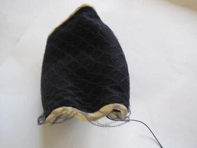 Vintage 1950's Black and Beige Hat With Lace-Preowned - Image 1 of 4