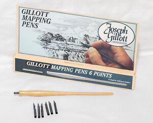 Joseph Gillott Mapping Dip Pens artists gift set nibs, used once.