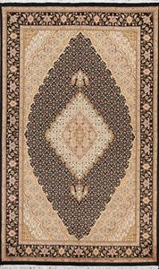 Vegetable Dye Geometric Tebriz Oriental Area Rug Medallion Hand-knotted Wool 5x8 - Picture 1 of 12