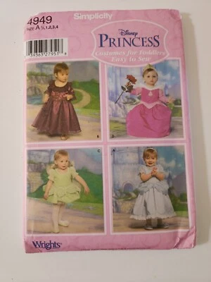 Vintage Simplicity 4949 Disney Princess Costume Sewing Pattern, UNCUT, SZ 1/2-4 - Image 1 of 4